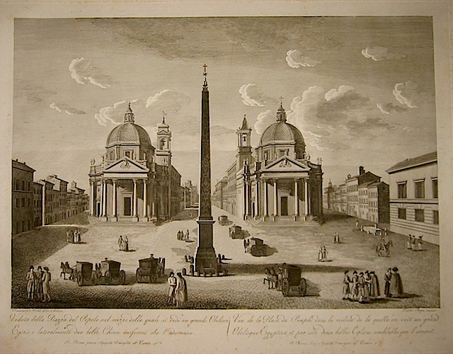 Ruga Pietro (attivo a Roma nella prima metà  del XIX Secolo) Veduta della Piazza del Popolo 1799 Roma